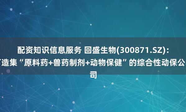 配资知识信息服务 回盛生物(300871.SZ)：打造集“原料药+兽药制剂+动物保健”的综合性动保公司